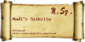 Maár Szibilla névjegykártya